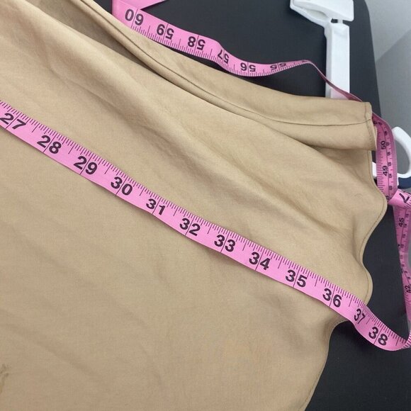 Free People Women's Satin Metallic Maxi Skirt Size 4 Gold Flowy Lightweight - Picture 8 of 9